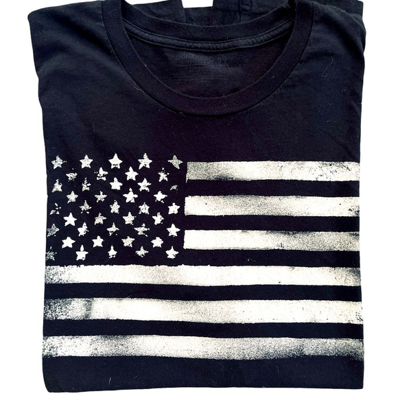 Bonehead Outfitters Black Men's T-shirt Size 2X American Flag Patriotic - Picture 1 of 6